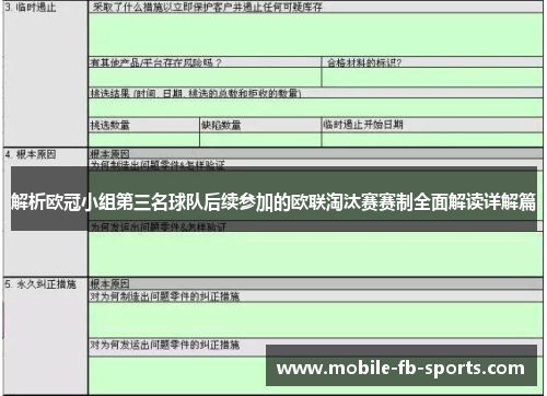 解析欧冠小组第三名球队后续参加的欧联淘汰赛赛制全面解读详解篇